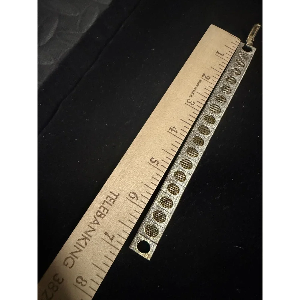Vintage Gold Tone‎ Panel Cut Out Oval Box Link Mesh Bracelet 7.5